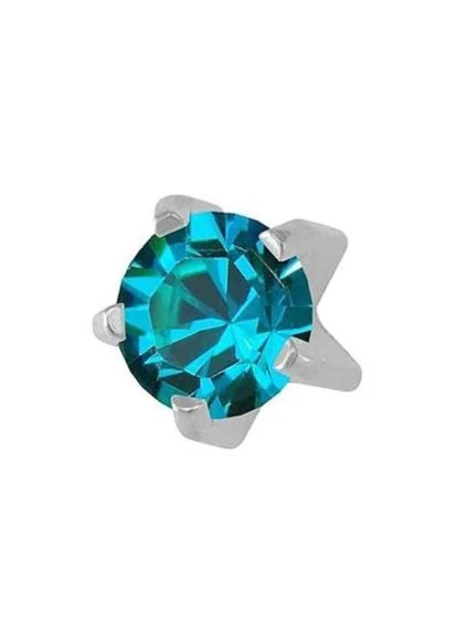 Серьги-гвоздики пусеты средние крапан серебро, камень циркон, 3 мм R112W STUDEX (299385125)
