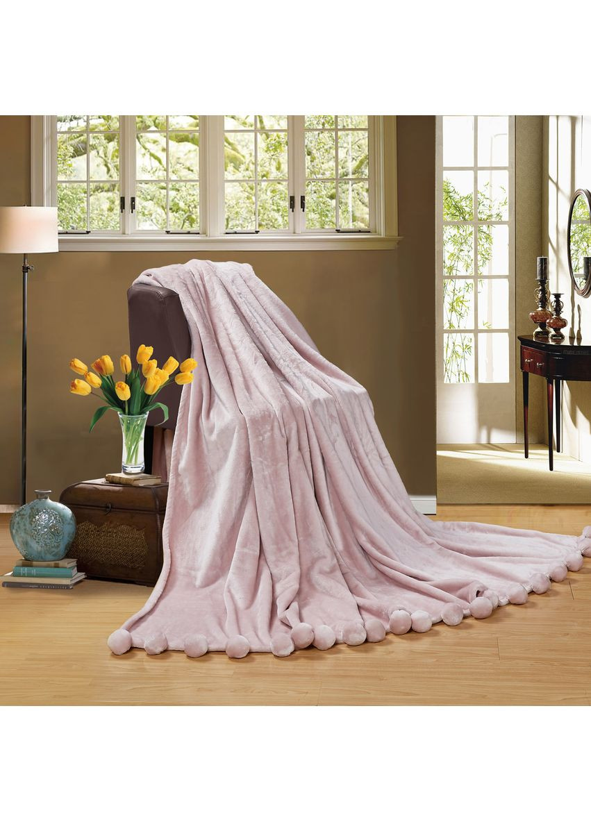 Плед меховой с помпонами Нежный 200x220 см Love You (369621711)