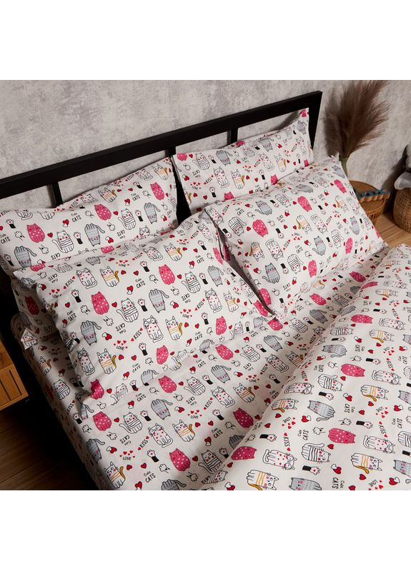 Комплект постельного белья Бязь Gold Люкс King Size 220x240 наволочки 4х70х70 (MS-820009069) Moon&Star Cute Cats (356114370)