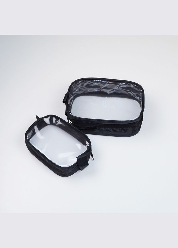 Набір прозорих косметичок 2 шт (Чорний) Organize (264032405)