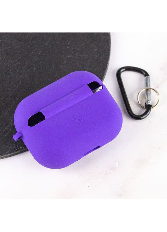Силіконовий футляр з мікрофіброю для навушників Airpods Pro Фіолетовий Epik (372163803)