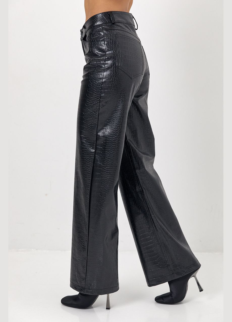 Екошкіряні штани з фактурою крокодила Lurex (316575444)