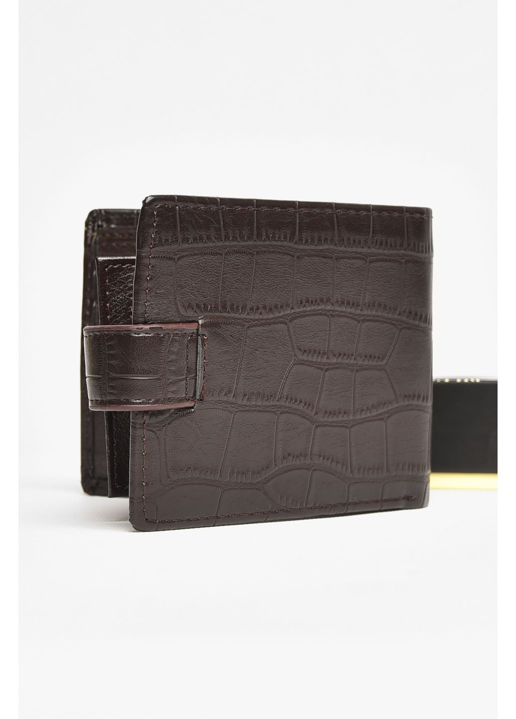 Кошелек мужской из экокожи тёмно-коричневого цвета Let's Shop (370590358)