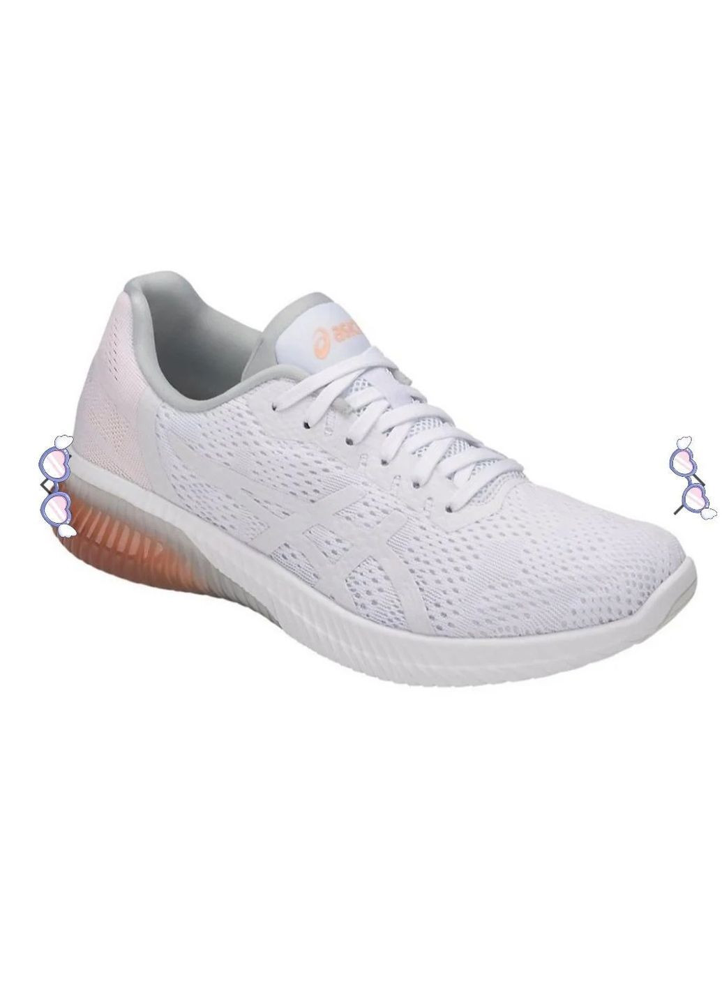 Женские спортивные кроссовки белого цвета Asics белые лето (371882465)