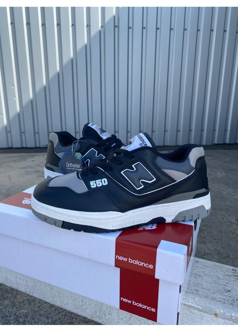 Сірі Осінні кросівки чоловічі new balance 550 grey black нью беланс 550 No Brand