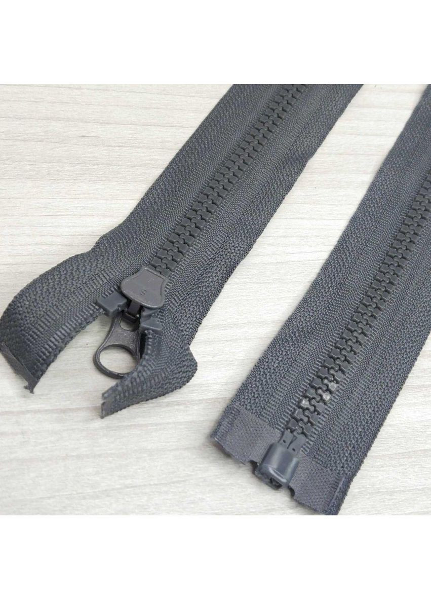 60см - блискавка тракторна для одягу тип 5, сірий графіт #328 Plus-plus (352746121)