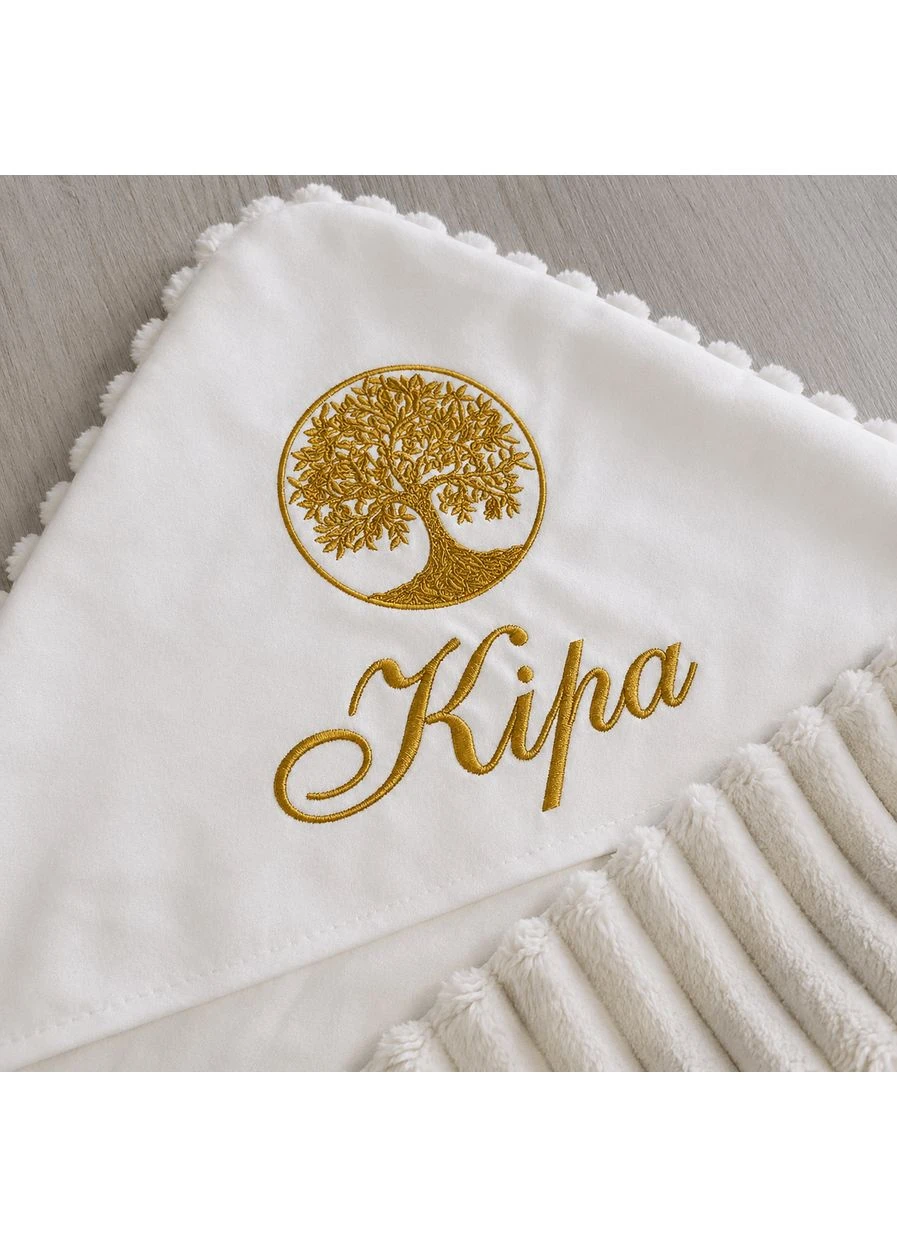 Крыжмо именное Дерево жизни из минки 90х80 см Молочный Boka (395008743)