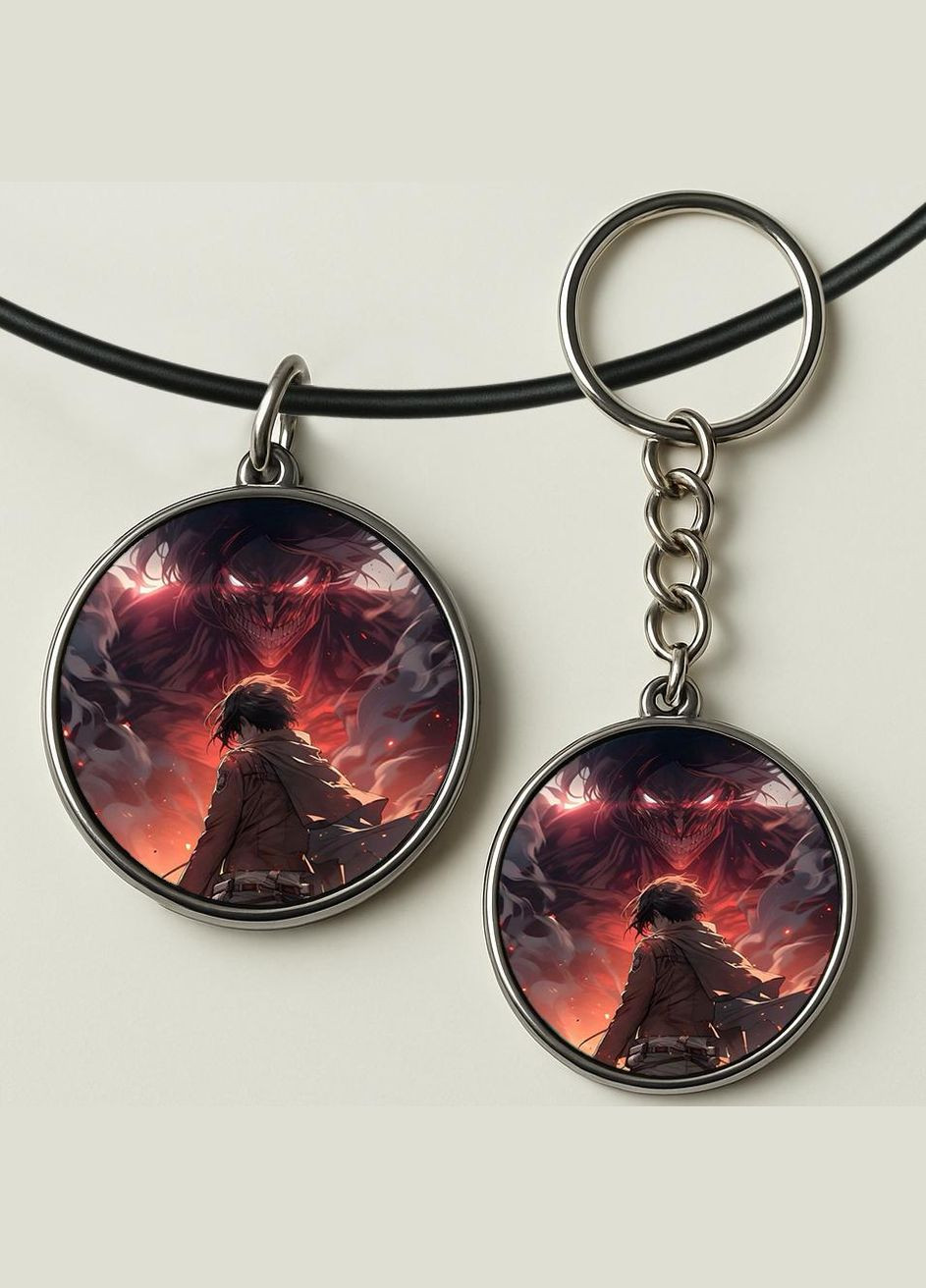 Набор подвеска (кулон) и брелок Аниме Атака Титанов #04 (подарочный набор) No Brand (332633954)