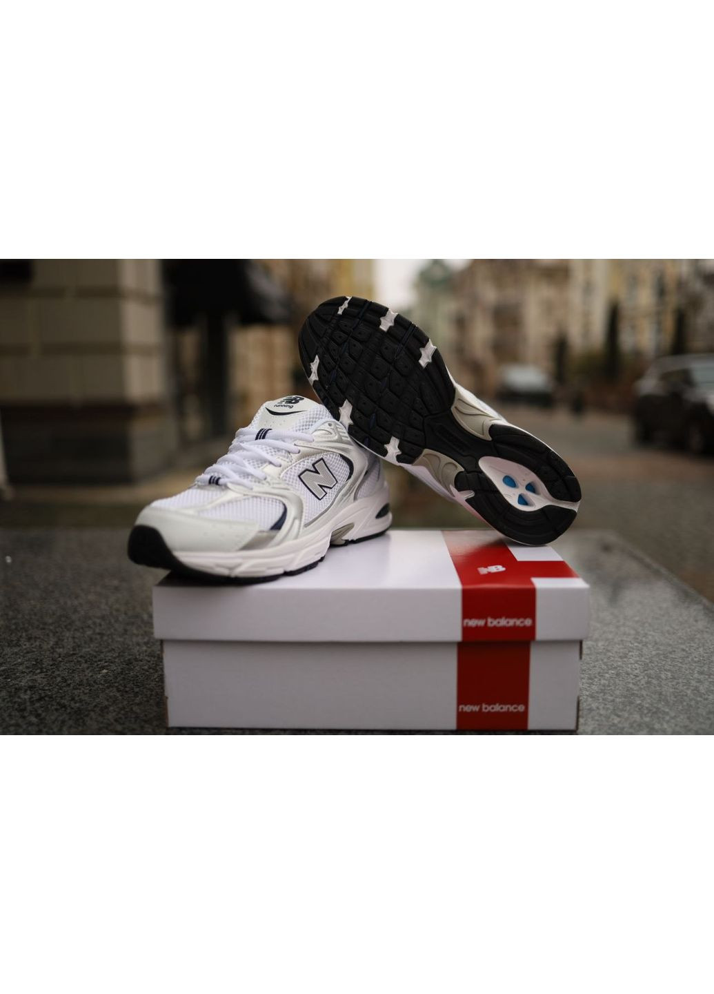 КРОСІВКИ ЖІНОЧІ NEW BALANCE 530 WHITE SILVER НЬЮ БЕЛАНС 530 No Brand білі демісезони (369388767)