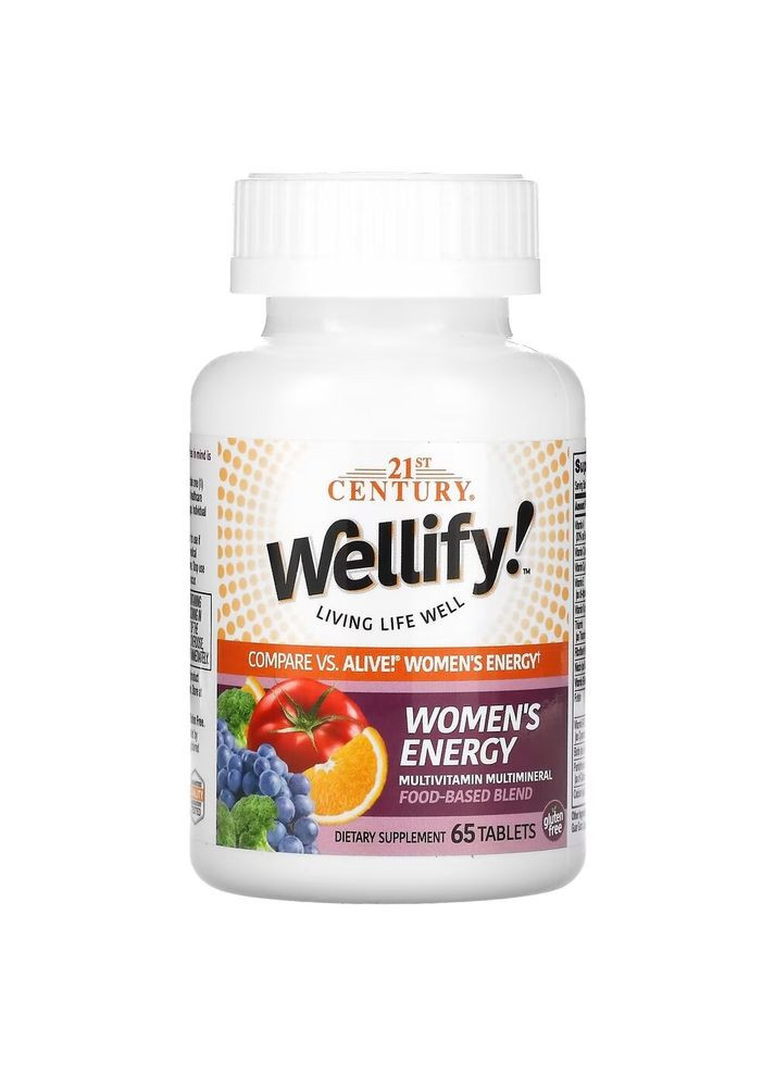 Витамины и минералы Wellify! Women's Energy, 65 таблеток 21st Century (322292594)