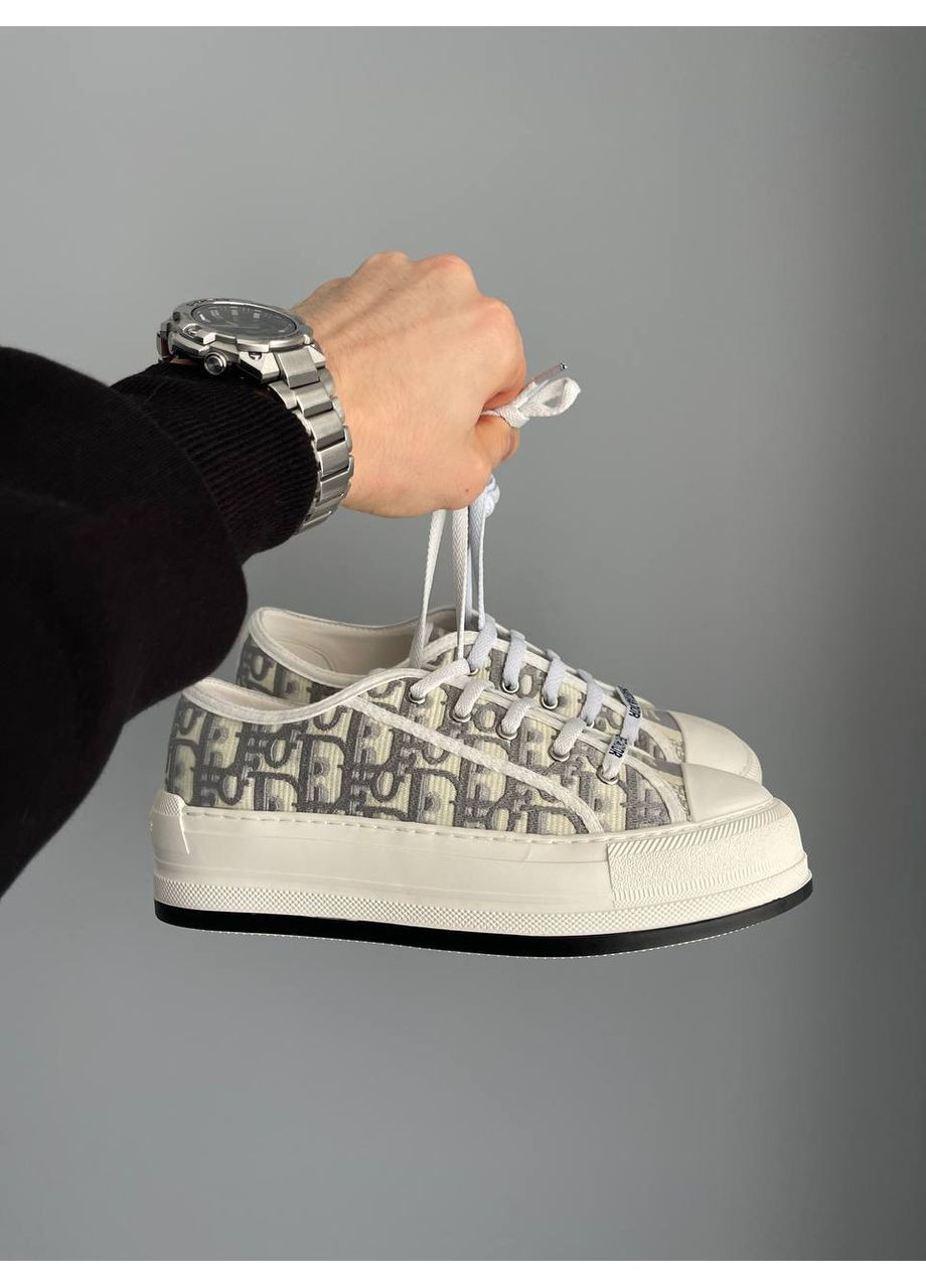 Кросівки жіночі Dior B23 White Grey Platform Premium | Діор Б32 Платформа білі No Brand білі демісезони (360894526)