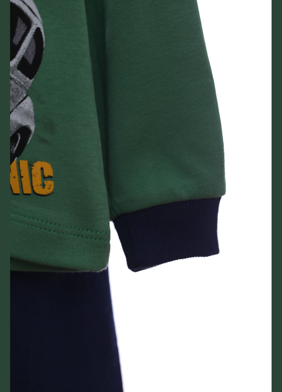 Зеленый демисезонный костюм с длинным рукавом для мальчика трикотажный с машиной 53 зеленый 92 см (41703) Yuvaci