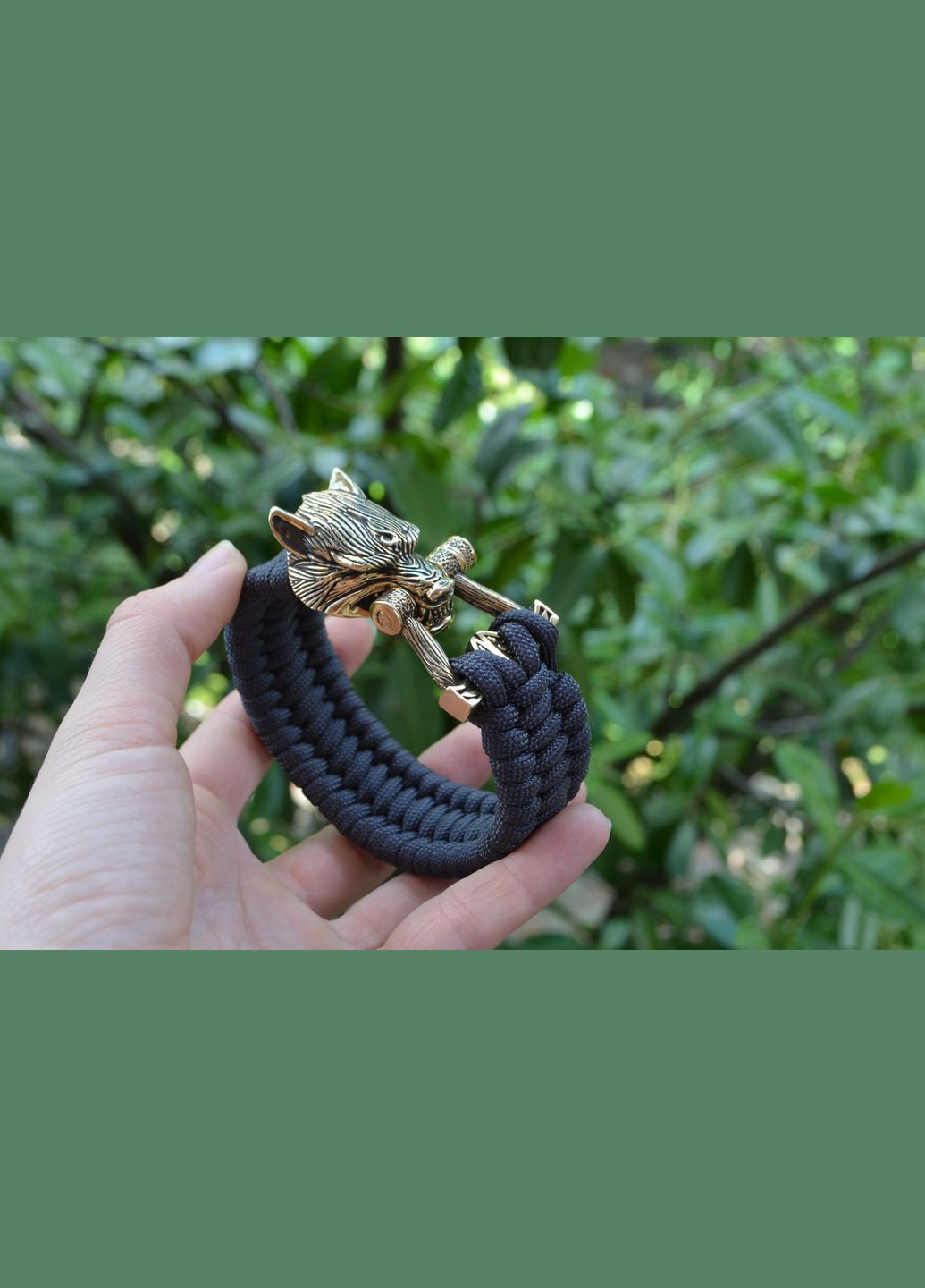 Браслет із паракорду з Вовком під замовлення + брелок в подарунок з No Brand (341738993)