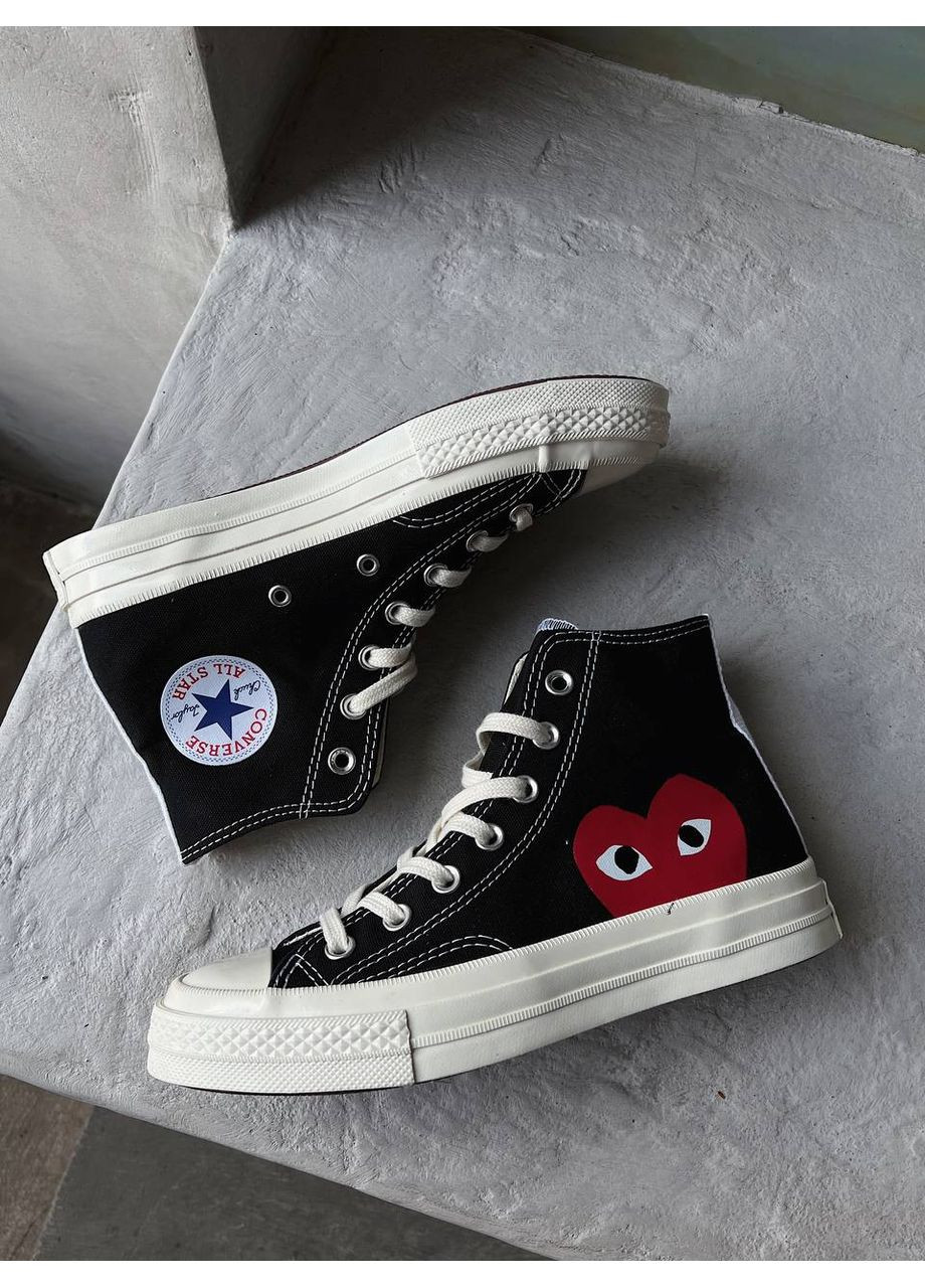 Білі Осінні кеди converse chuck taylor all star 70 hi comme des garcons play black a08791c No Brand