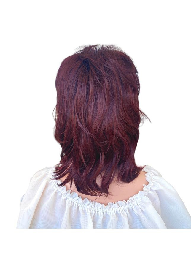 Парик бордовый до плеч женский для женщин из искусственных волос для ежедневной носки Hivision 3008-99t No Brand 8100 (298481111)