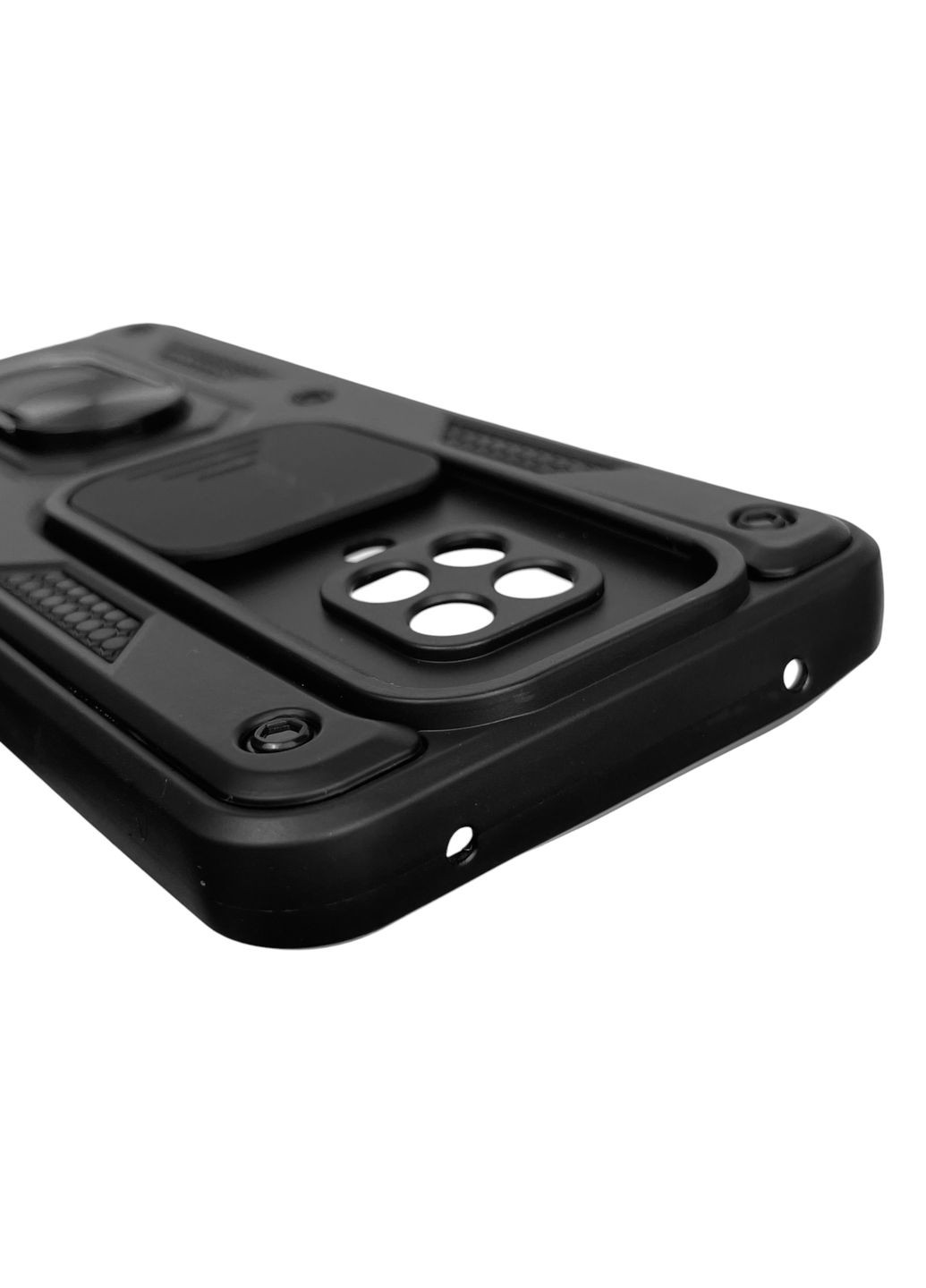 Чохол для Redmi Note 9 Pro броньований з кільцем підставкою зі шторкою на сяомі редмі нот 9 про чорний rg1 Xiaomi (366019386)