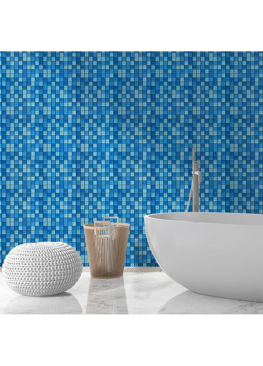 Мозаїка з декоративного скла 298х298х4,5мм Блакитна SW-00002354 love-shopping Sticker Wall (354658482)