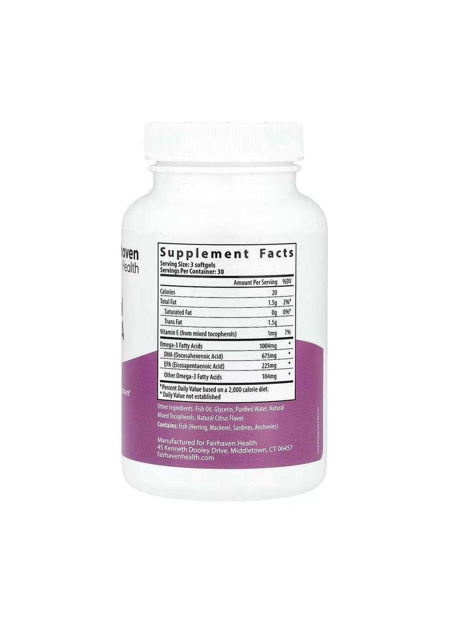 Prenatal DHA + EPA - 90 softgels Fairhaven Health (369397230)