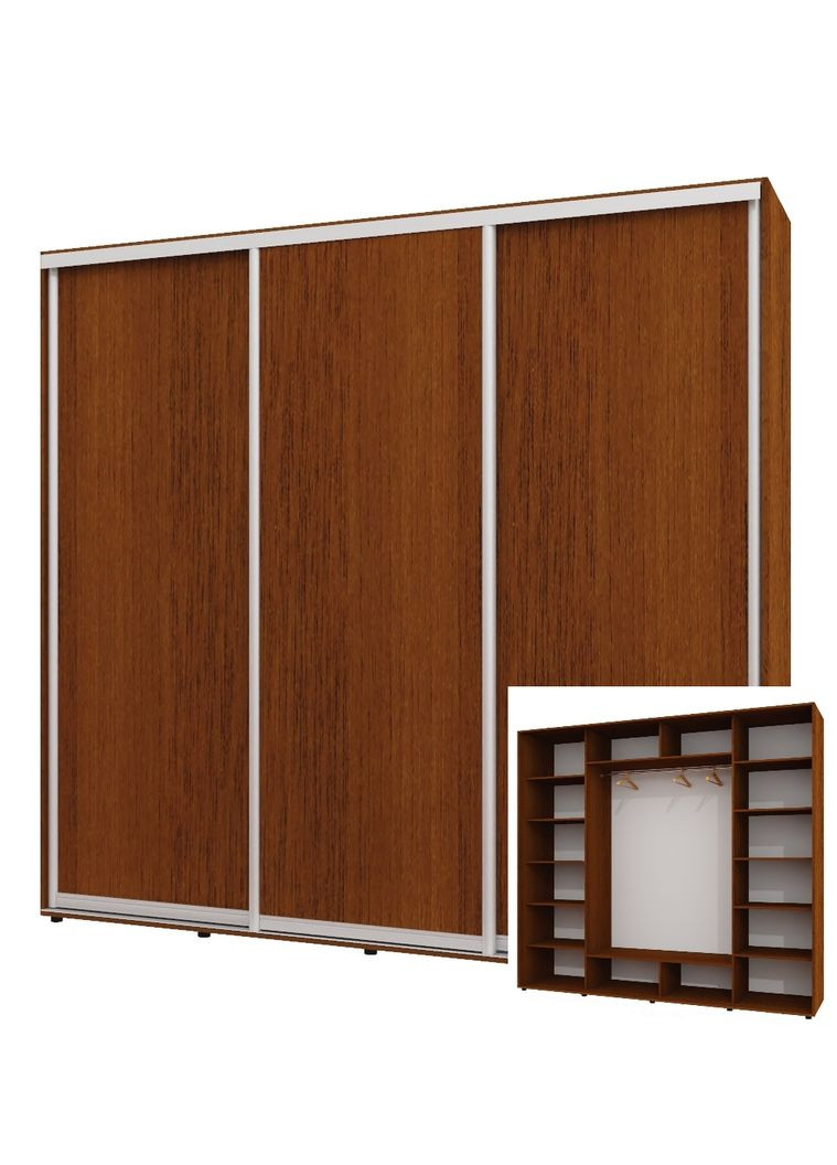 Шкаф-купе трехдверный 270*60*230 см Орех лесной 3 двери ДСП ШК-05 Алекса (360430587)