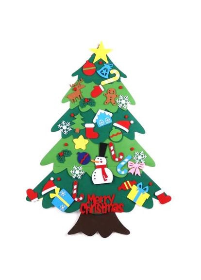 Набор для творчества "Фетровая елка", игрушки на липучках + гирлянда (высота - 95 см) MIC (369729906)