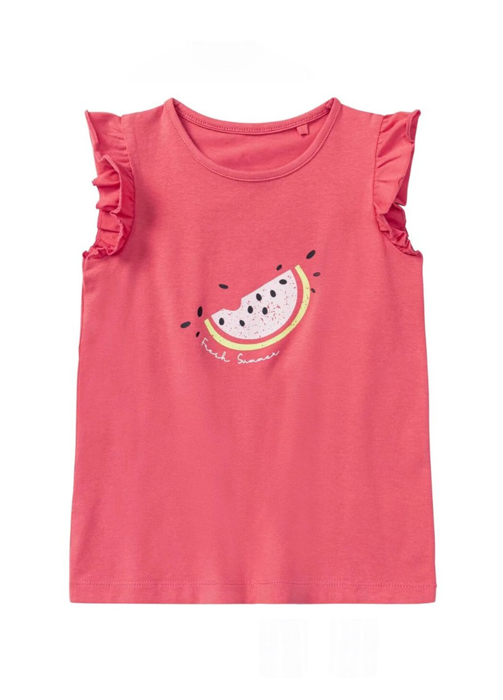 Розовая летняя футболка детская для девочки набор 2 шт Lupilu