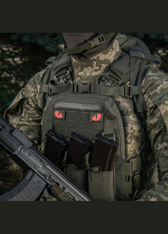 Нашивка Tiger Eyes Laser Cut (пара) Ranger Green/Red/GID M-TAC (315047366)