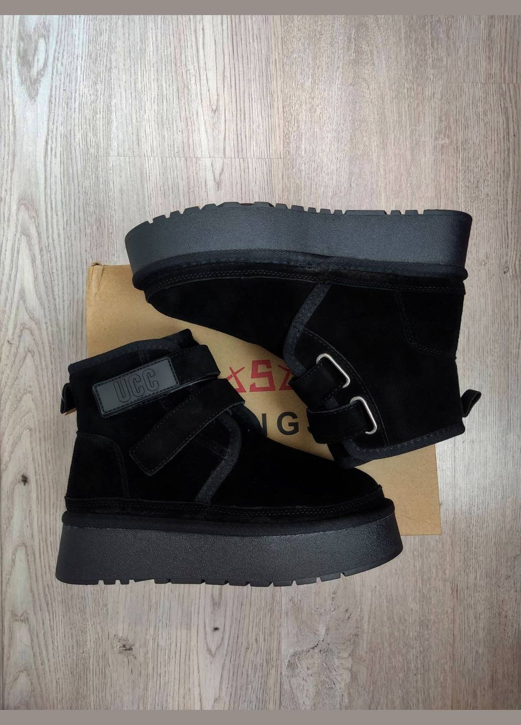 Натуральні замшеві уггі на липучках код 18840 Hengji UCC (301482605)