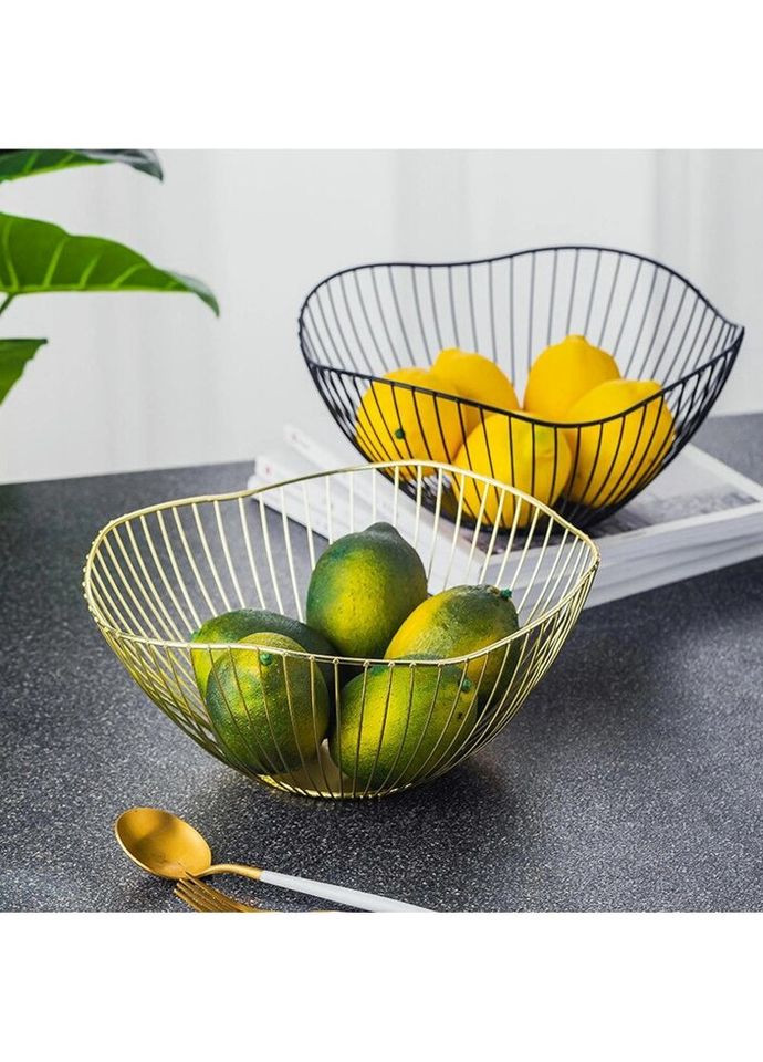 Фруктівниця металева 7392 25 см чорна No Brand (335879698)