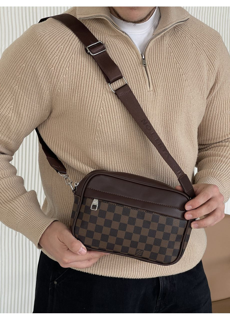 Мужская сумка мессенджерGraham кросс боди через плечо в клетку No Brand (369935751)