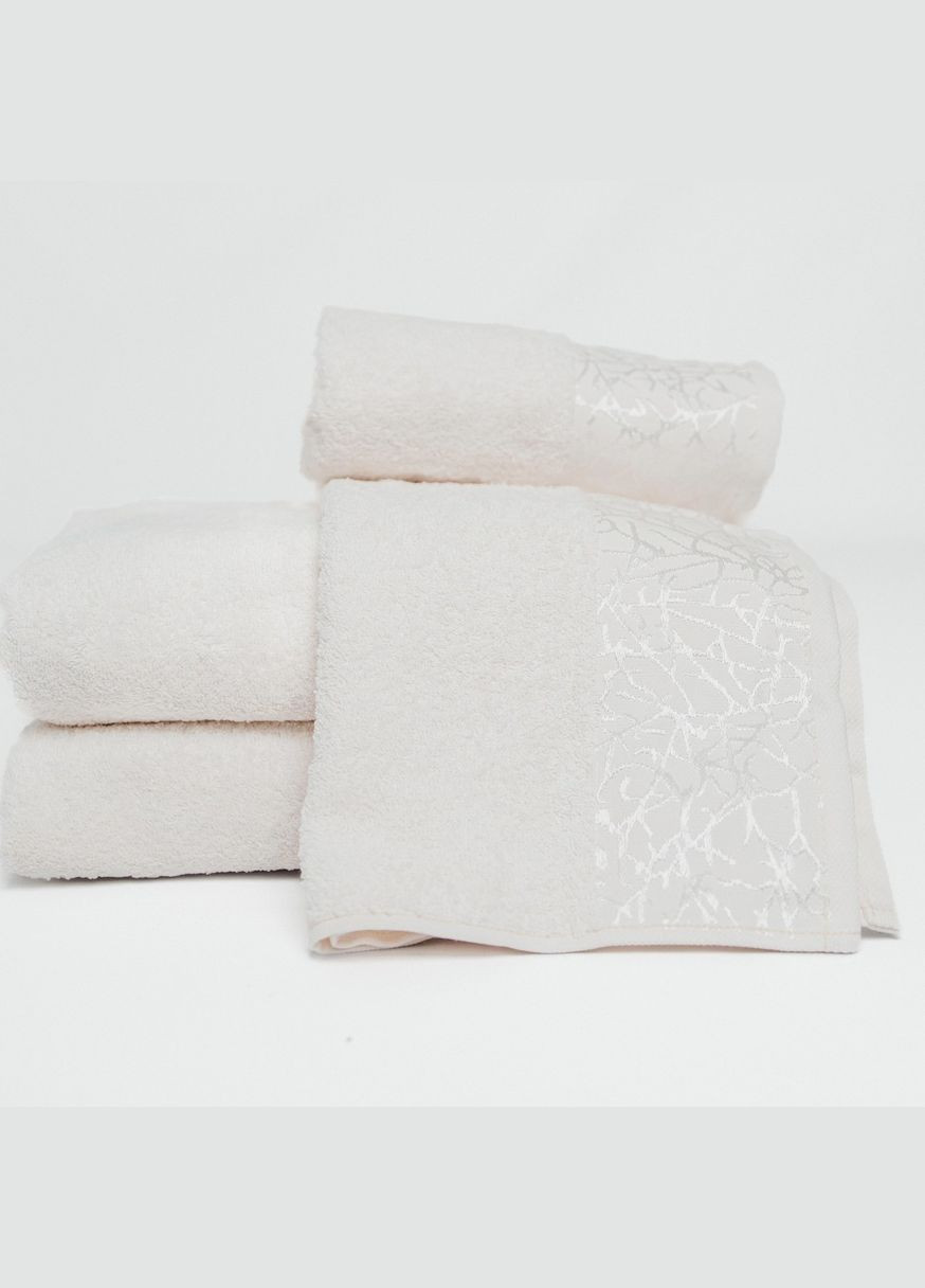 Набір Махрових рушників " ", Махра,Молочний,50/90 і 70/140,8035 Lelit молочний