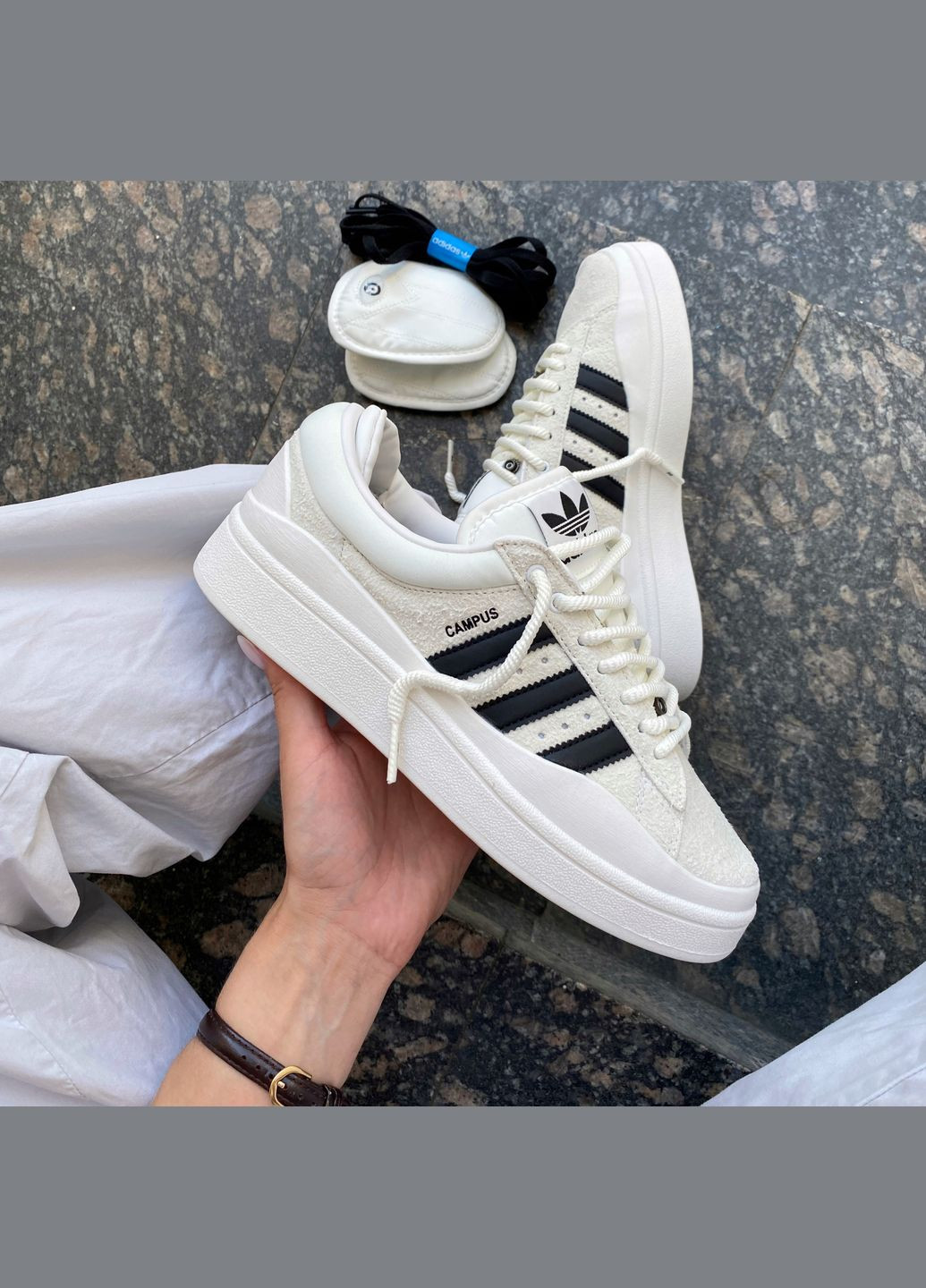 Кросівки жіночі і чоловічі Adidas Campus 00s white | Адідас Кампус білі No Brand білі демісезони (316663549)