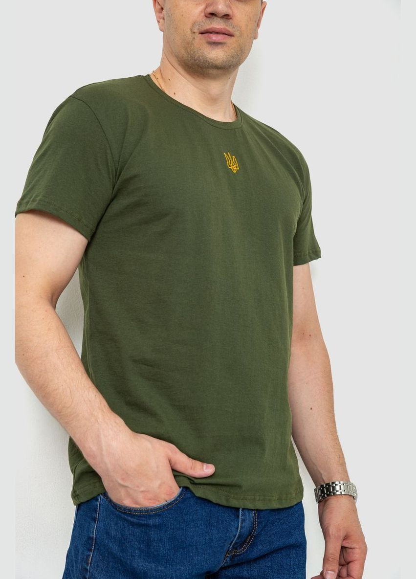 Хаки (оливковая) футболка мужская патриотическая, цвет хаки, Ager