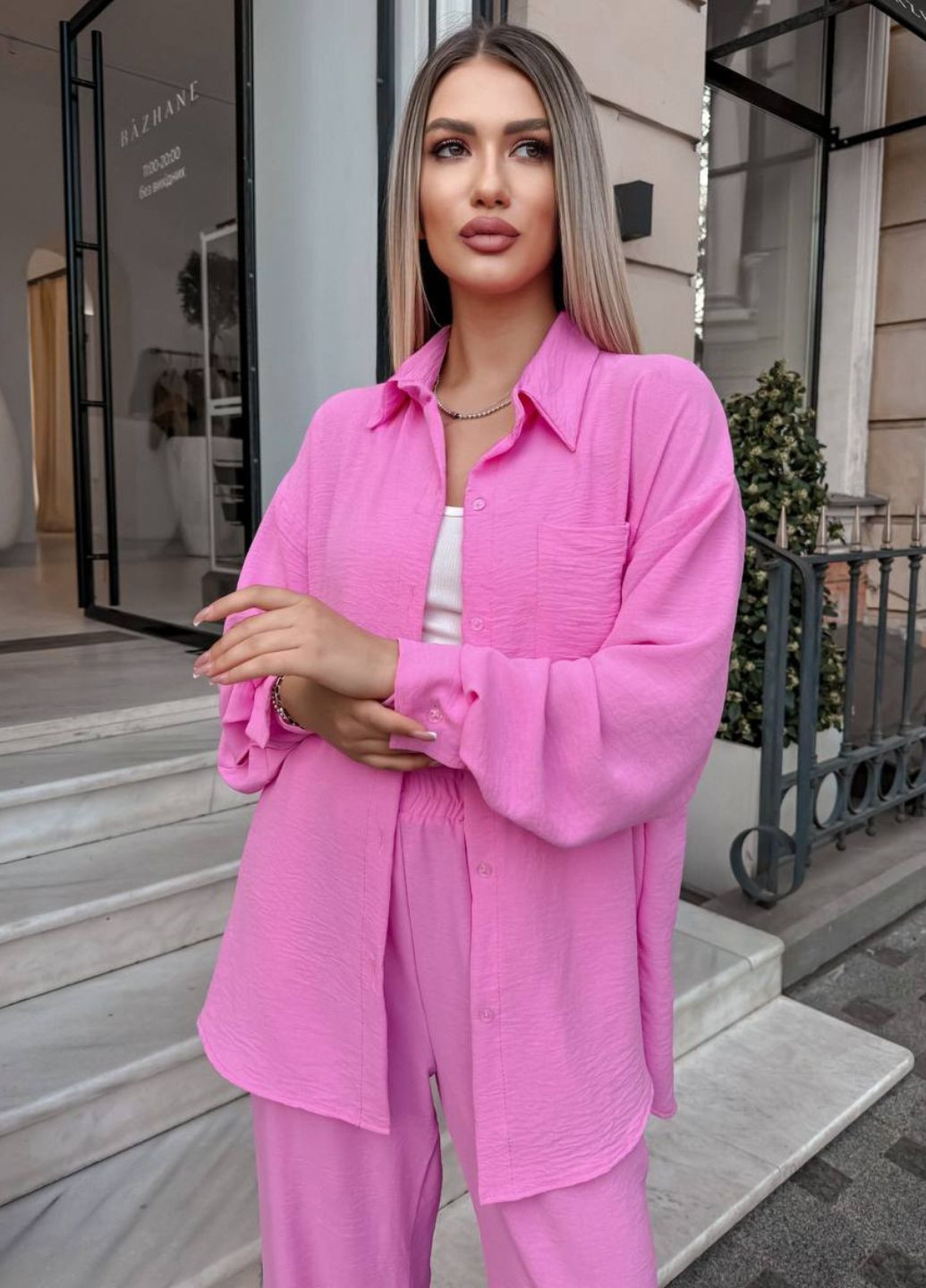 Базовый повседневный свободный костюм двойка: рубашка + штаны Україна (328392192)