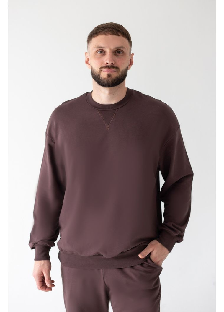 Коричневий світшот чоловічий 08-4170-95в Авекстекс вишивка (352473507)