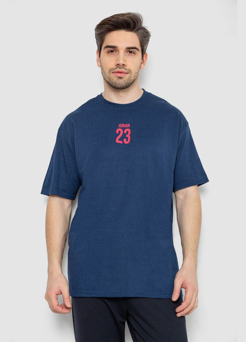 Синяя футболка мужская с принтом Andi 244R7024