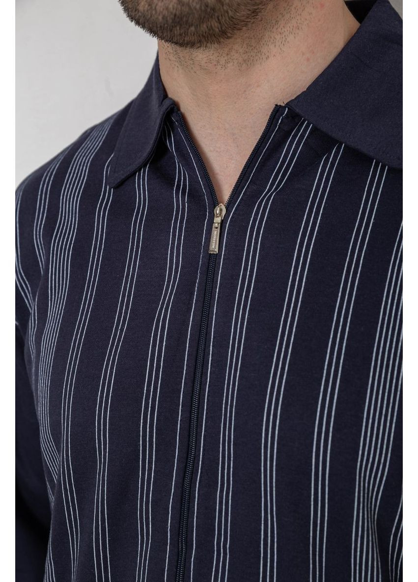 Кофта чоловіча на блискавці в смужку, колір темно-синій, 238R123 Ager (369973524)