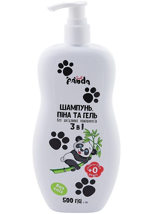 Засіб для купання 3в1: Шампунь, гель та піна для дітей 0+ "Без сліз" 500g (1438809-29192426) Small Panda (368652791)