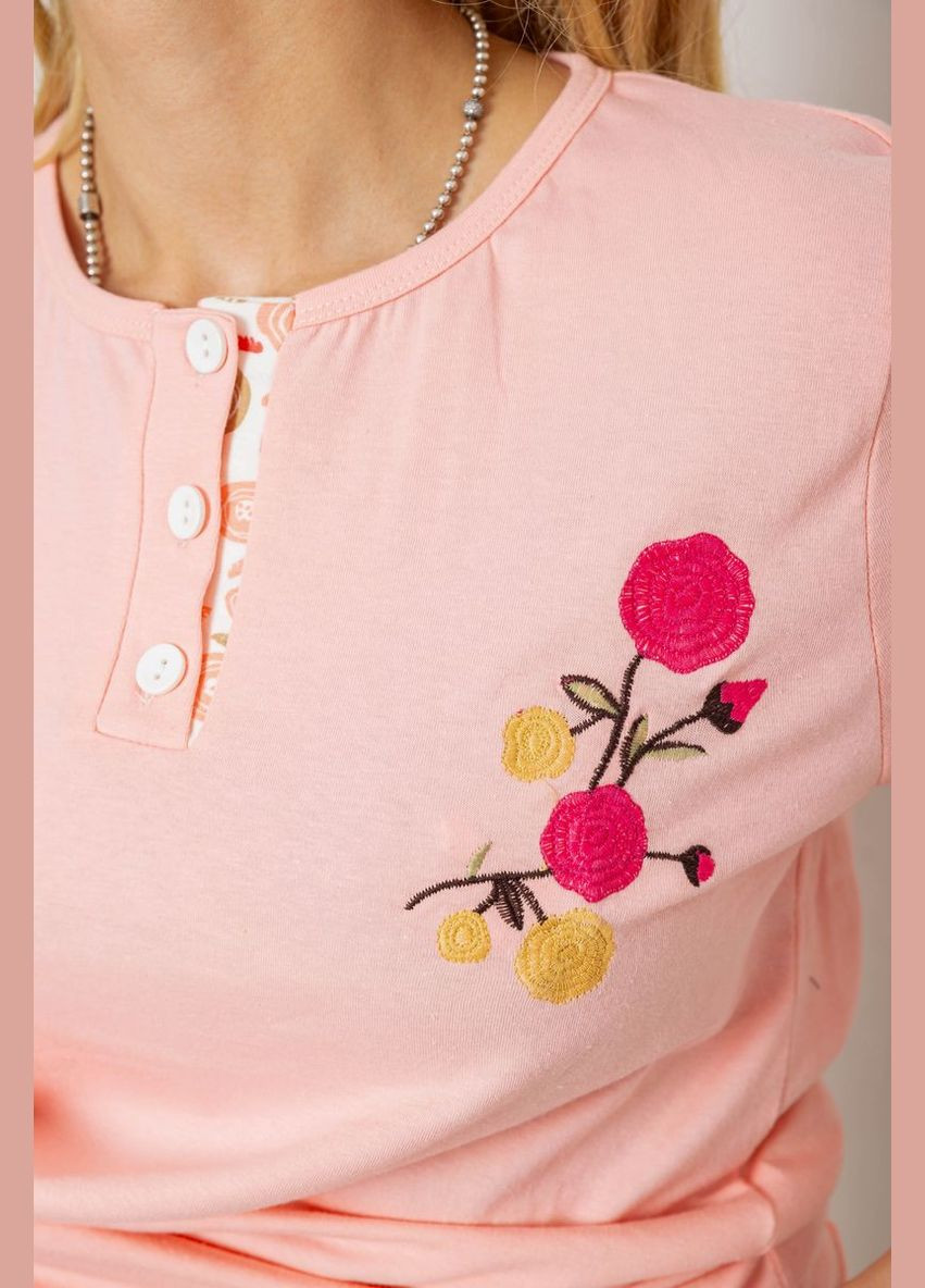 Персиковая всесезон пижама женская с принтом Fashion