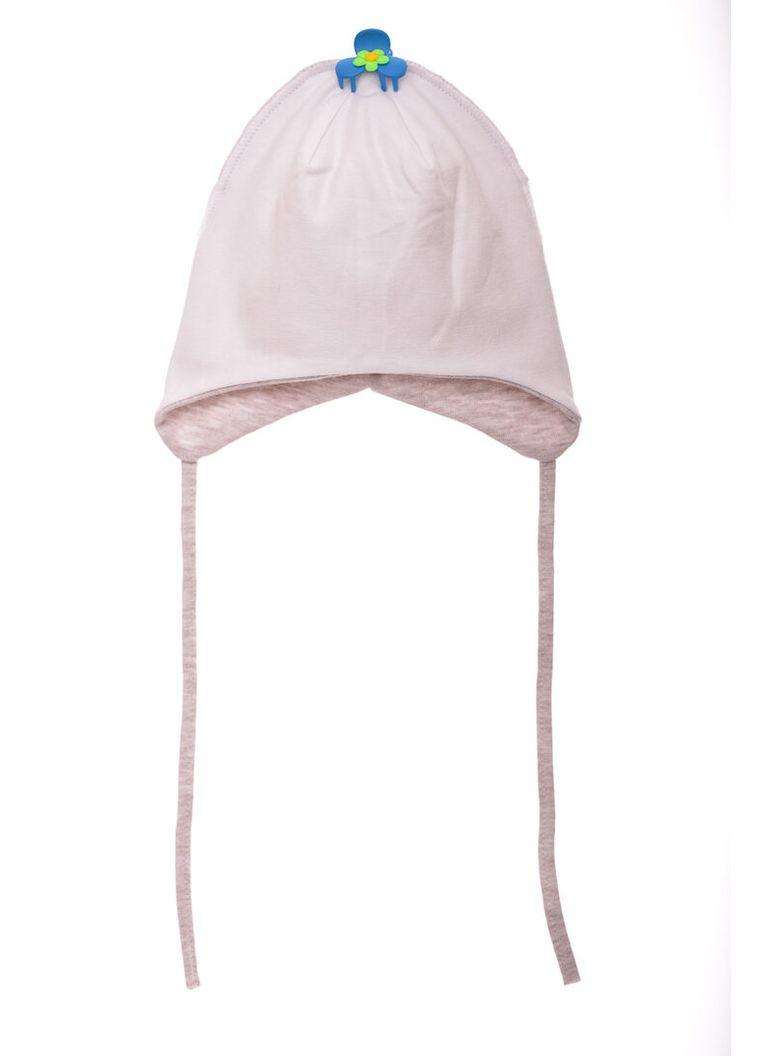 Шапка на завязках двойной трикотаж NICE DAY бежевая 1м+ (50169) BABYKROHA (323469582)