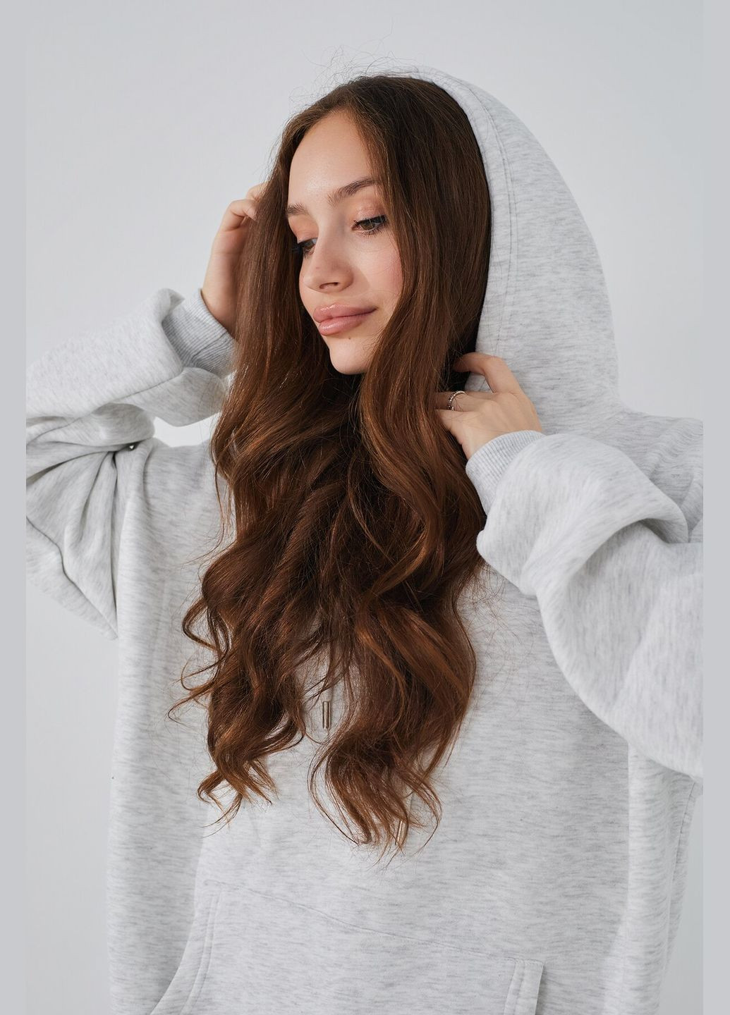 Худи женский Onme-06 baza Серый shop (2000990042750) On me (316014352)