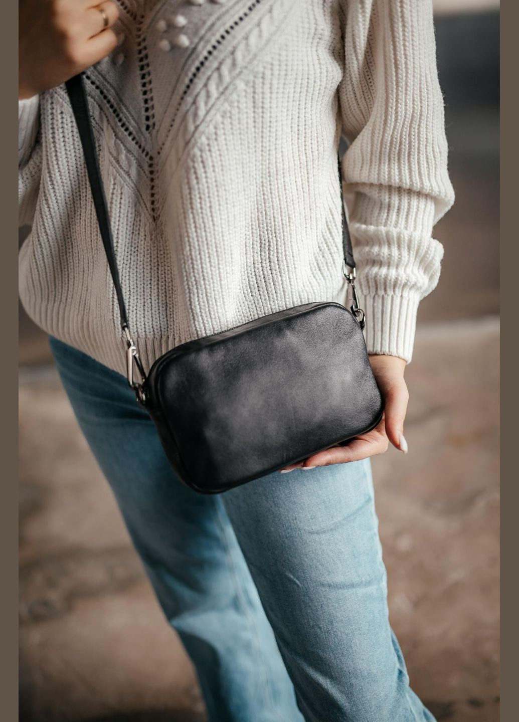 Сумка кожаная женская функциональная черная NIUNIU (296662355)