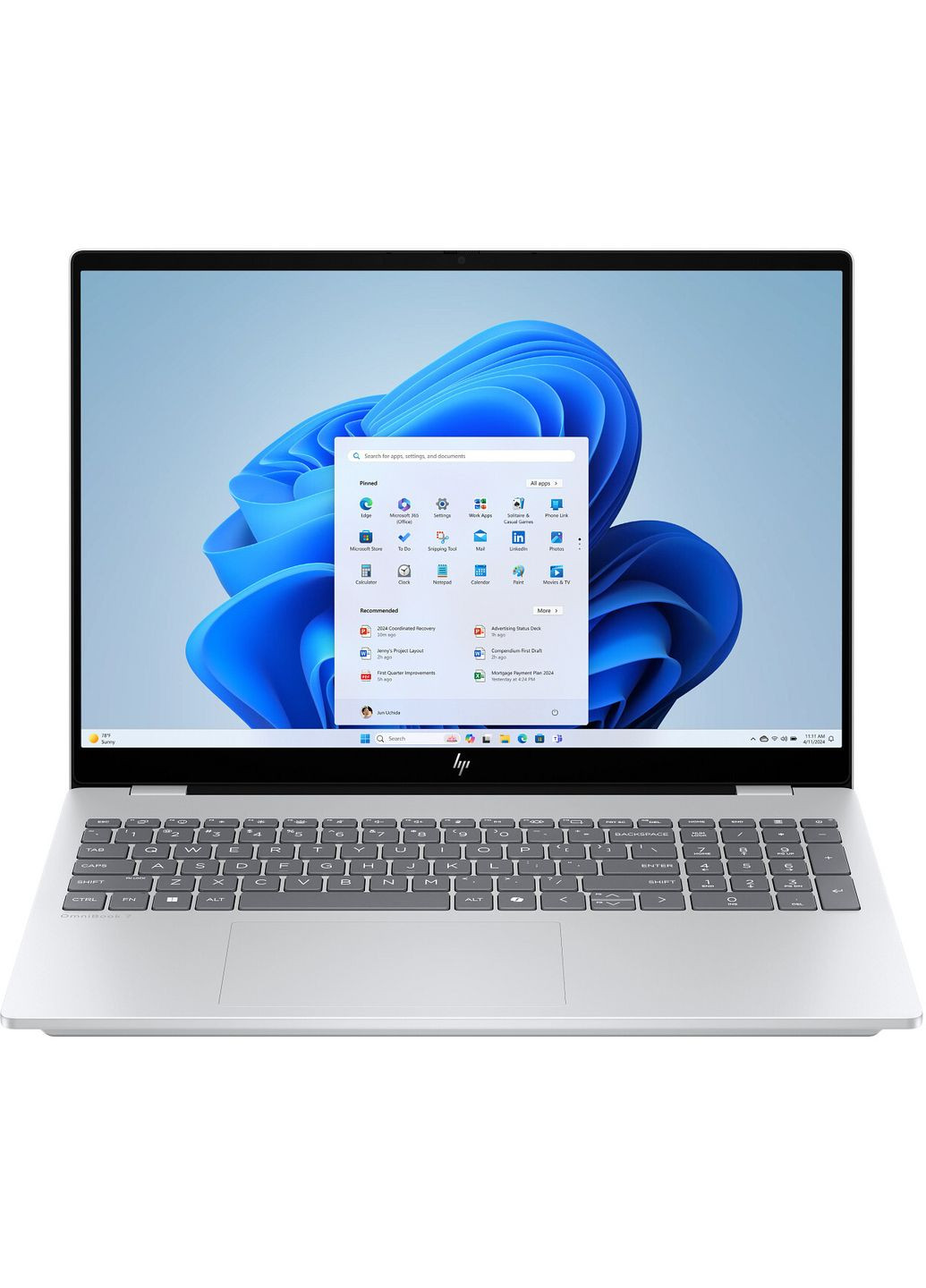 Ноутбук OmniBook 7 16-ay0003ru 16" 2.5K IPS AG, Intel U7-255H, 32GB, F2048GB, UMA, Win11, серебристый HP (360401499)
