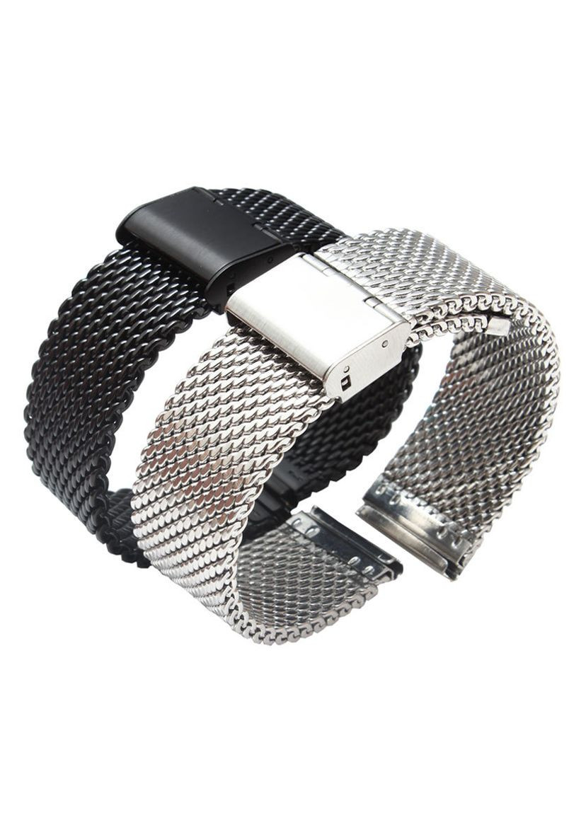 Браслет / ремешок наручных часов миланский крупного плетения 1,0. цвет серебра. Ширина 18, 20, 22, 24 мм. No Brand (370101823)