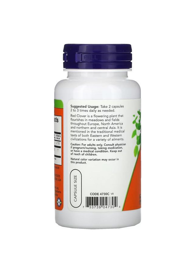 Натуральна добавка Red Clover 375 mg, 100 вегакапсул Now (334704095)