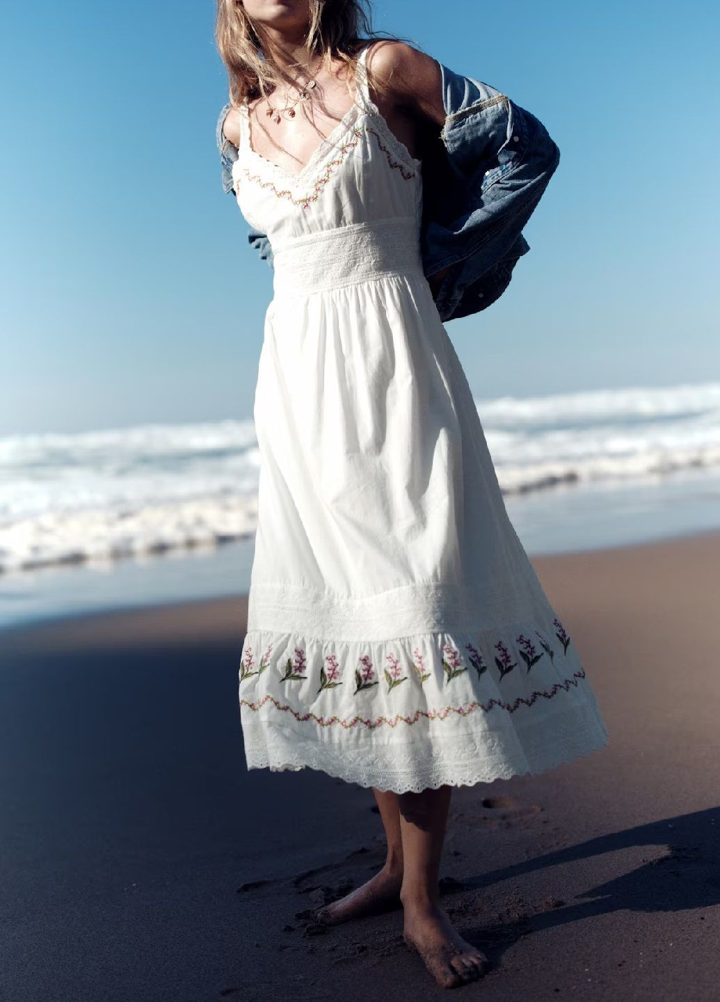 Молочна кежуал сукня H&M з квітковим принтом