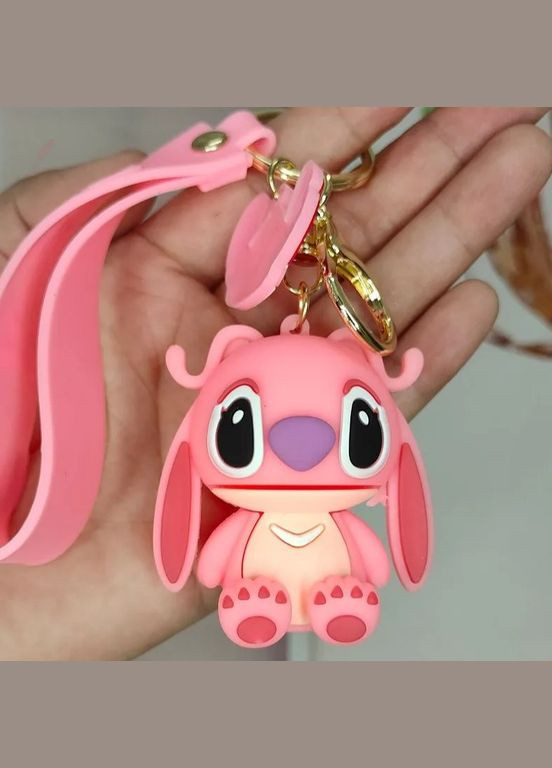 Брелок Ліло та Стіч рожевий з довгими вухами дитячий брелок на рюкзак, ключі 5 см Shantou (365818862)