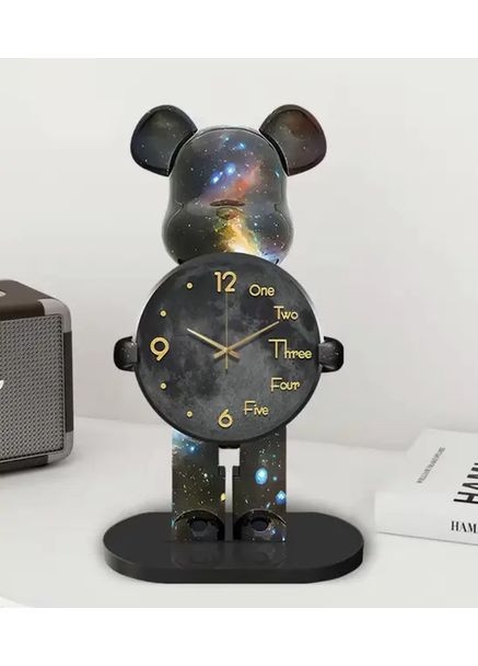 Настільний Годинник Фігурка Ведмідь Bearbrick Космічні 30 см Erston (363834190)
