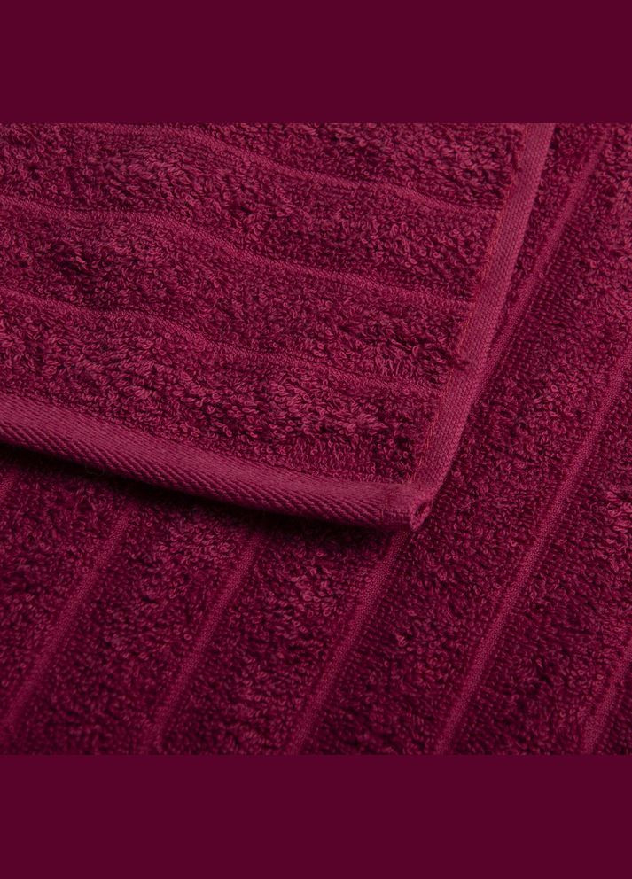 IDEIA полотенце махровое 50х80 волна плотность 500 г/м2 хлопок бордо бордовый производство - Узбекистан