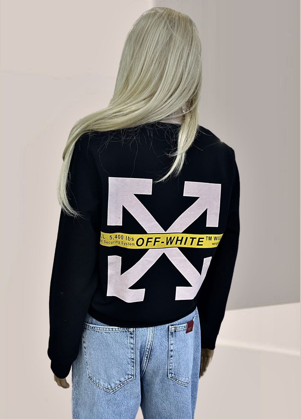 Черный брендовый свитшот off white люкс качества (316421694)