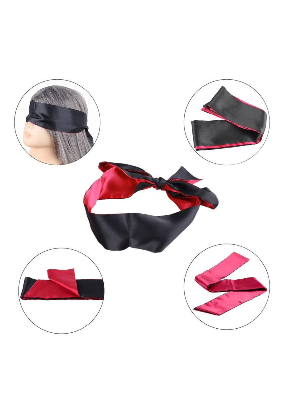 Сатинова пов'язка на очі (стрічка) чорно-малінова Wild Play "C18" Erospace No Brand (307073336)